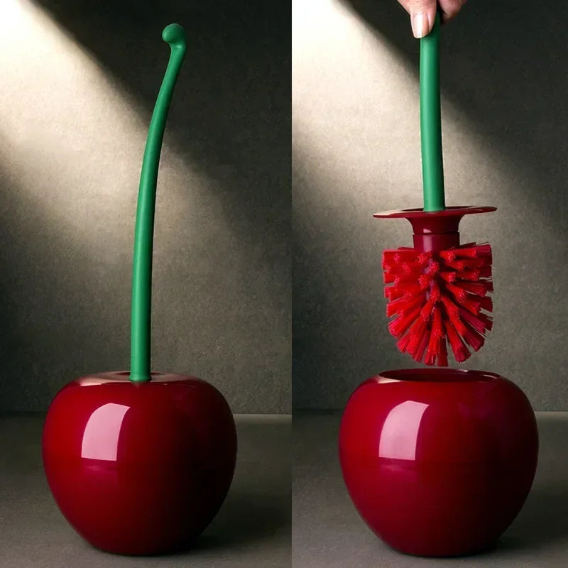Cherry-Shaped Toilet Brush & Holder – Cute & Creative Bathroom Accessory