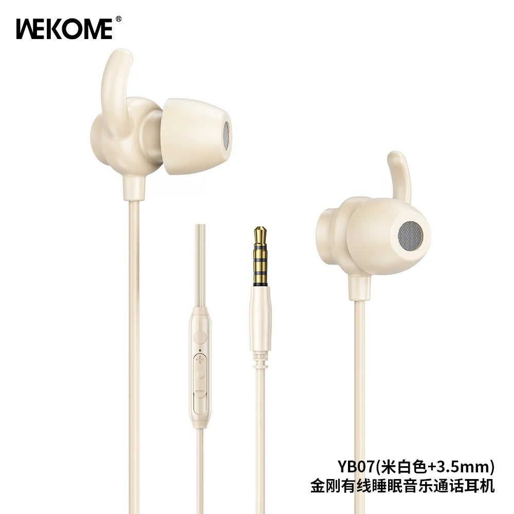 WEKOME Sleep Noise Reduction Wired Headset – Type-C / 3.5mm, In-Ear Soft Silicone, iPhone Compatible