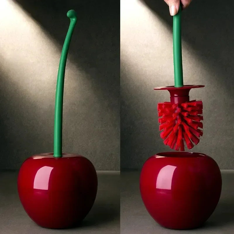 Cherry-Shaped Toilet Brush & Holder – Cute & Creative Bathroom Accessory