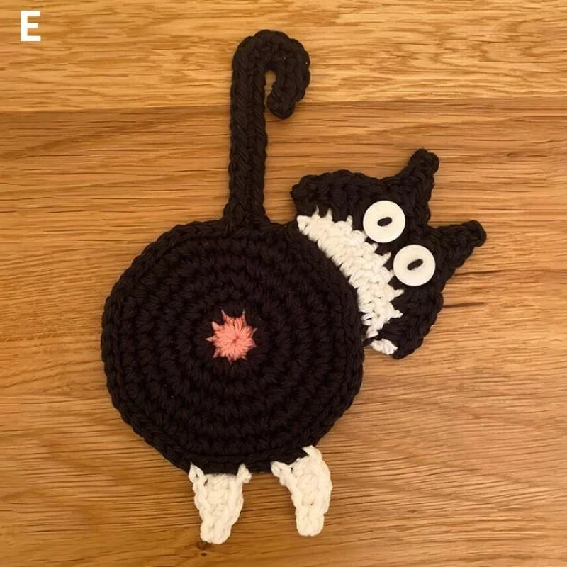 Funny Cat Butt Heat-Resistant Coaster – Durable & Easy to Clean