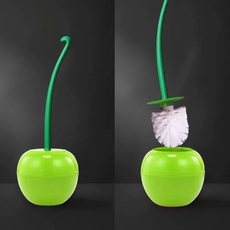 Cherry-Shaped Toilet Brush & Holder – Cute & Creative Bathroom Accessory