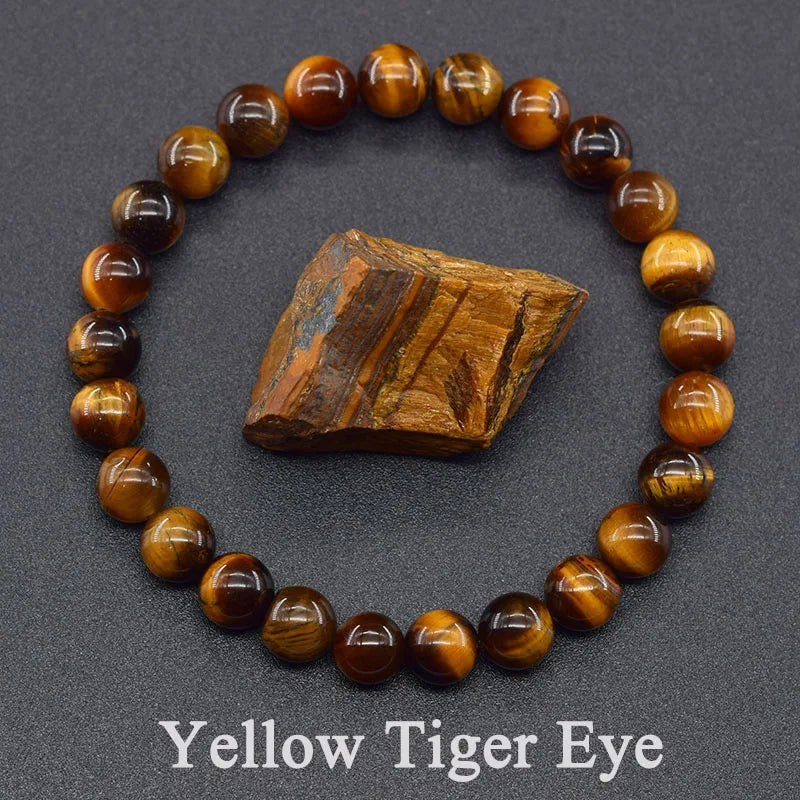 Natural Agate Beaded Bracelet – Tourmaline Color Energy Healing Jewelry for Women