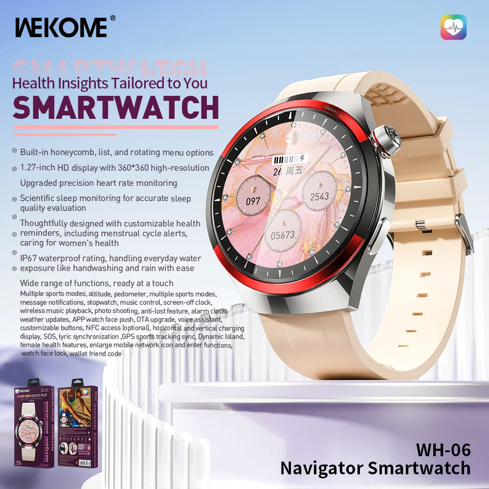 WEKOME Women’s Smart Watch with Blood Oxygen, Heart Rate, Sleep & Fitness Tracking, NFC, Bluetooth Call