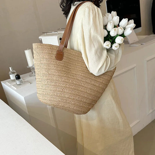 Luxury Bali Tote – Elegant Straw Beach Bag for Women