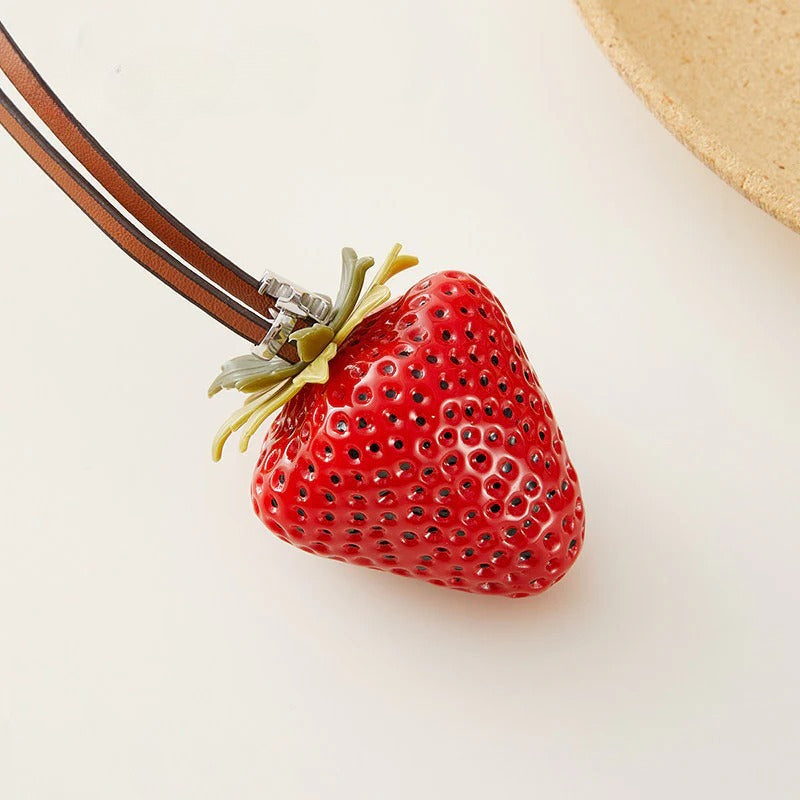 Handmade Fruity Pendant with Premium Plated Chain, Durable & Wear-Resistant Purse Accessory for Women, Cute Gift for Handbag Lovers